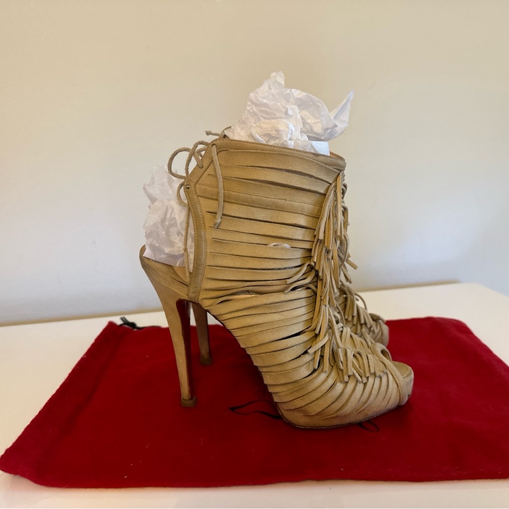 Vintage Christian Louboutin fringe booties 36